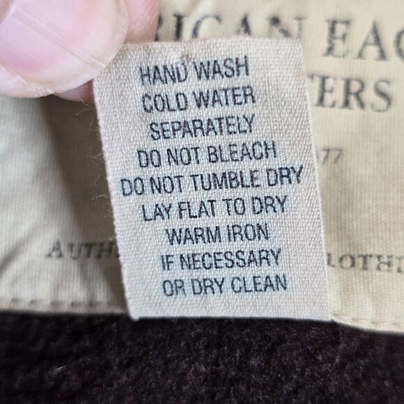 American Eagle Outfitters Sweater Mens Sz XXL Brown Red Half Zip Wool Mock Neck - Picture 12 of 15